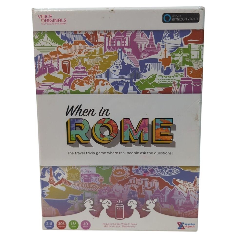 Voice Originals When in‎ Rome Travel Trivia Game Powered by Alexa - Sealed NEW